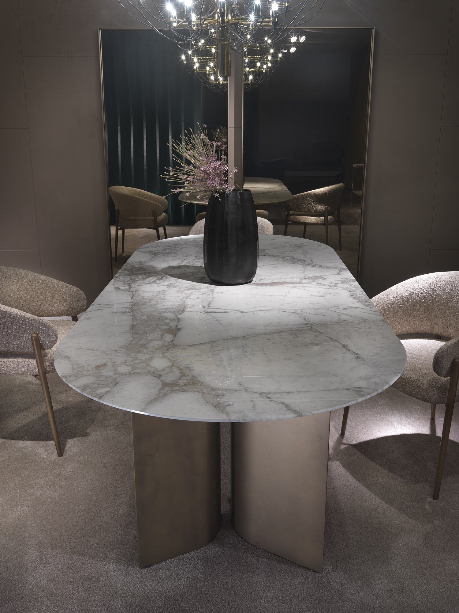 Овальный стол с мраморным верхом и изогнутым металлическим основанием Marelli Wave ARCH-00138111 - Вид №16