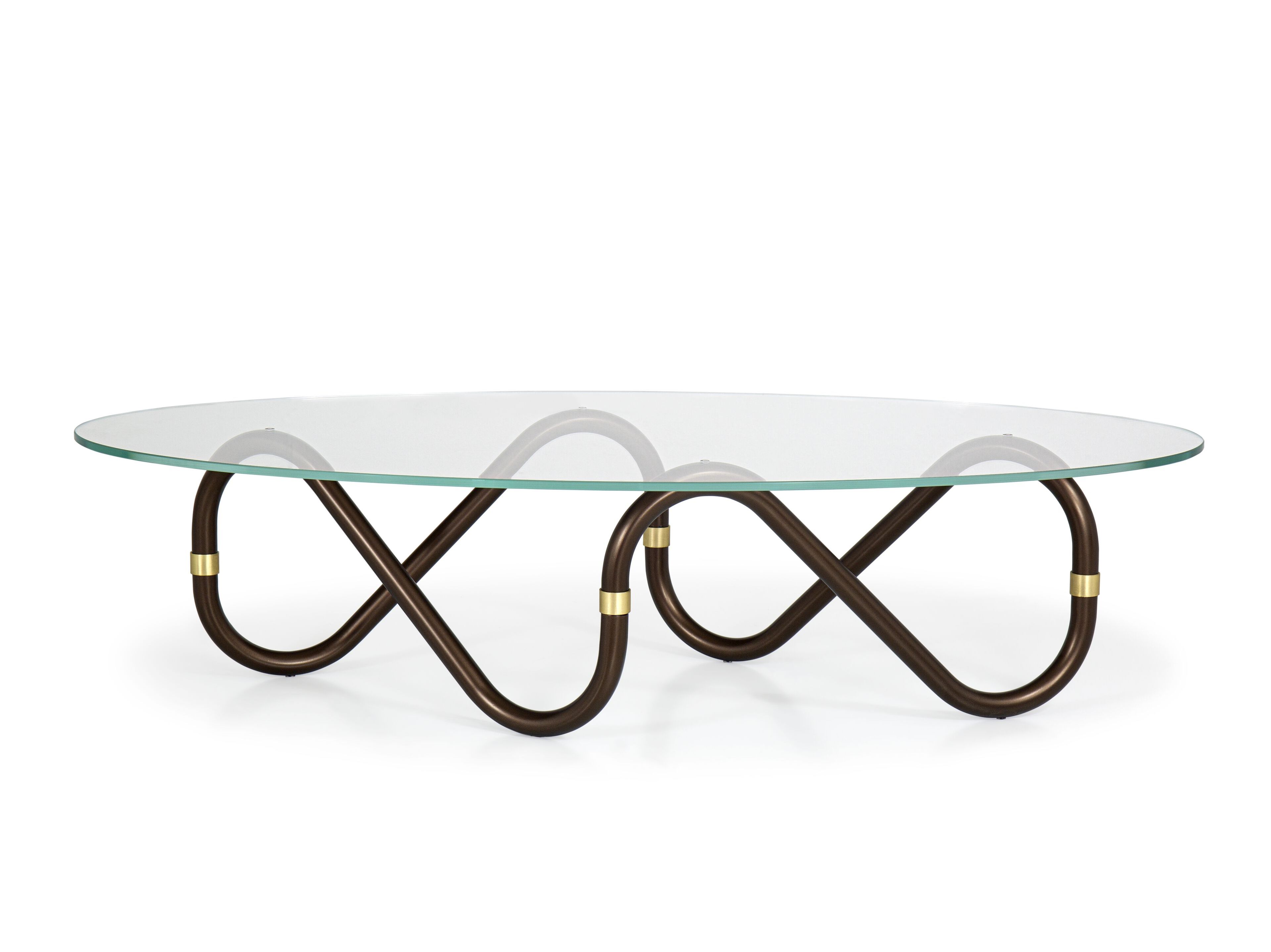 Круглый стеклянный журнальный столик Borzalino FLOW ARCH-00118094 - Вид №1