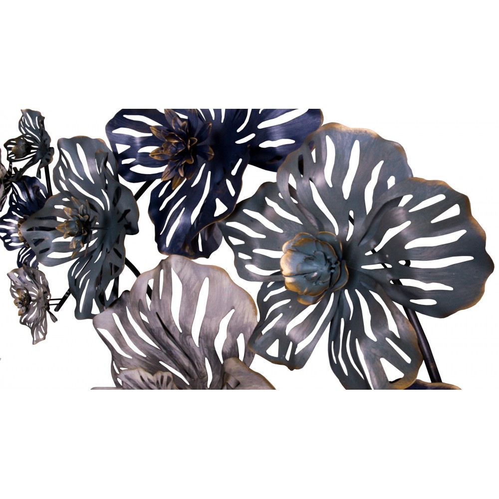 Панно для декорирования стен из металла| цветы fabulous 150*75см. EVENHOME ДИЗАЙНЕРСКИЕ 129706 Синий  - Вид №3
