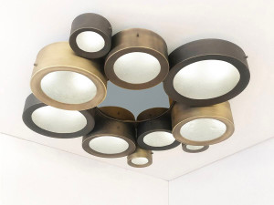 Потолочный светильник из металла и муранского стекла