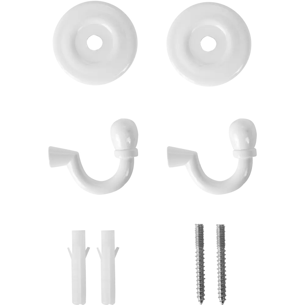 Крючок большой, металл, цвет белый, 2 шт ARTTEX STLM-2171151 - Вид №2