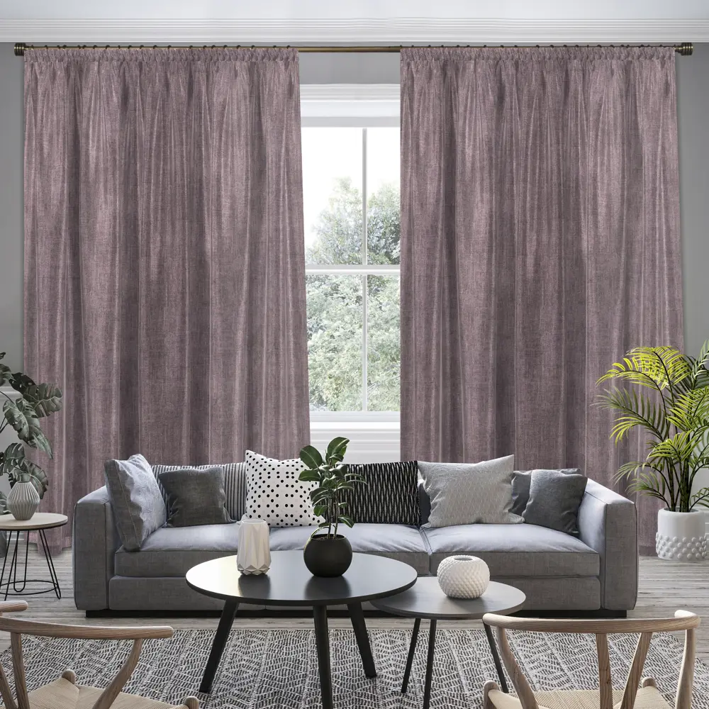 Ткань 1 м/п Desing Палермо бархат 300 см цвет розово-серый GARDEN STLM-2004783 - Вид №4