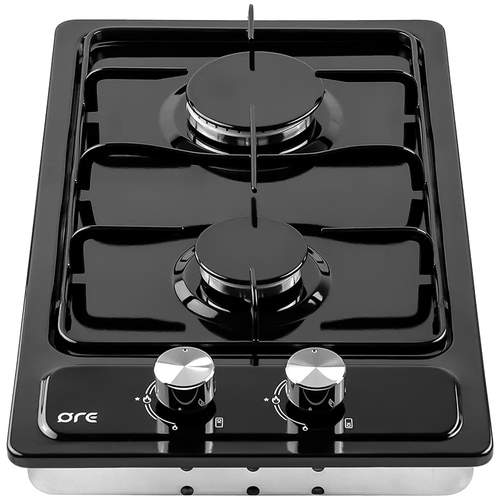 Варочная поверхность газовая ORE LGA30AB 2 конфорки, 29.7x51.5 см, цвет чёрный STLM-2146370 - Вид №1