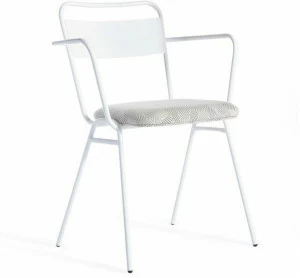 Deadgood Стул из мягкой ткани с подлокотниками и открытой спинкой Working girl Wg4a