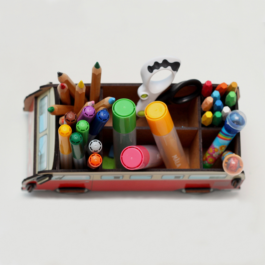 0006 Настольный органайзер vw t1 camper - красный BadLab  - Вид №2