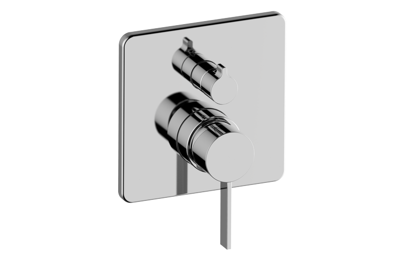 E-17040-LM39N-T 3/4” concealed shower mixer and diverter with 2 outlets - Trim only GRAFF Qubic