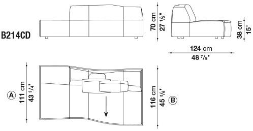 B&B Italia Модульный угловой диван из ткани Bend sun-id-1444225 - Вид №15