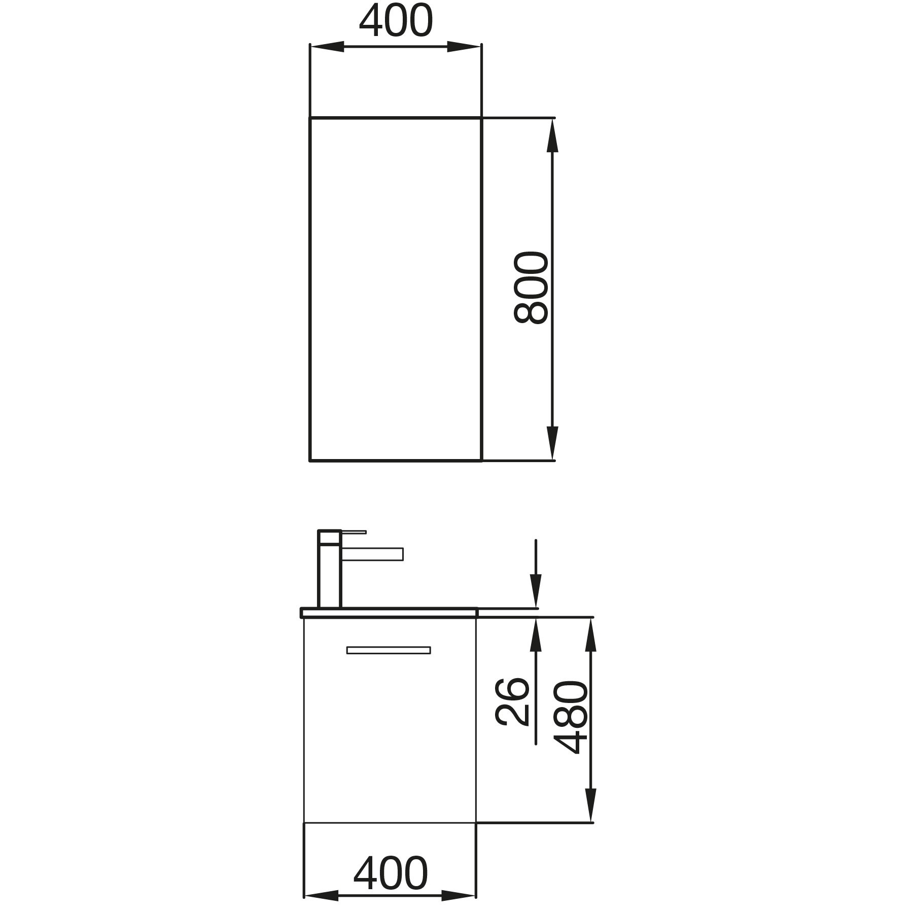 85159 SALGAR Комплект мебели для ванной MICRO 400 ETERNITY OAK + Раковина + Зеркало + Свет - Вид №1