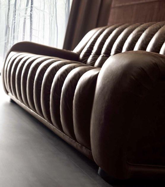 CorteZari 3-х местный кожаный диван Zoe gold 630 - Вид №4