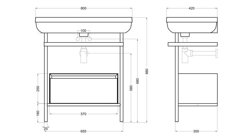 Напольная раковина из нержавеющей стали и дерева Axa Legacy ARCH-00123891 - Вид №11