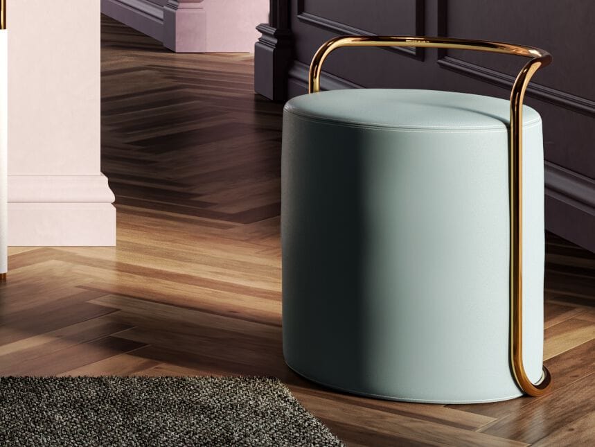 Круглый пуф из ткани или кожи Former In Italia LORD ARCH-00118488