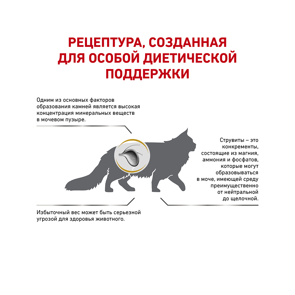 ПР0049110 Корм для кошек Urinary S/O LP34 Moderate Calorie при мочекаменной болезни и лишнем весе сух. 400г ROYAL CANIN  - Вид №2