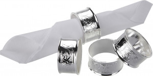 10611752 Queen Anne Набор колец для салфеток Queen Anne 4,5см, сталь, посеребрение, 4шт Сталь нержавеющая с посеребрением