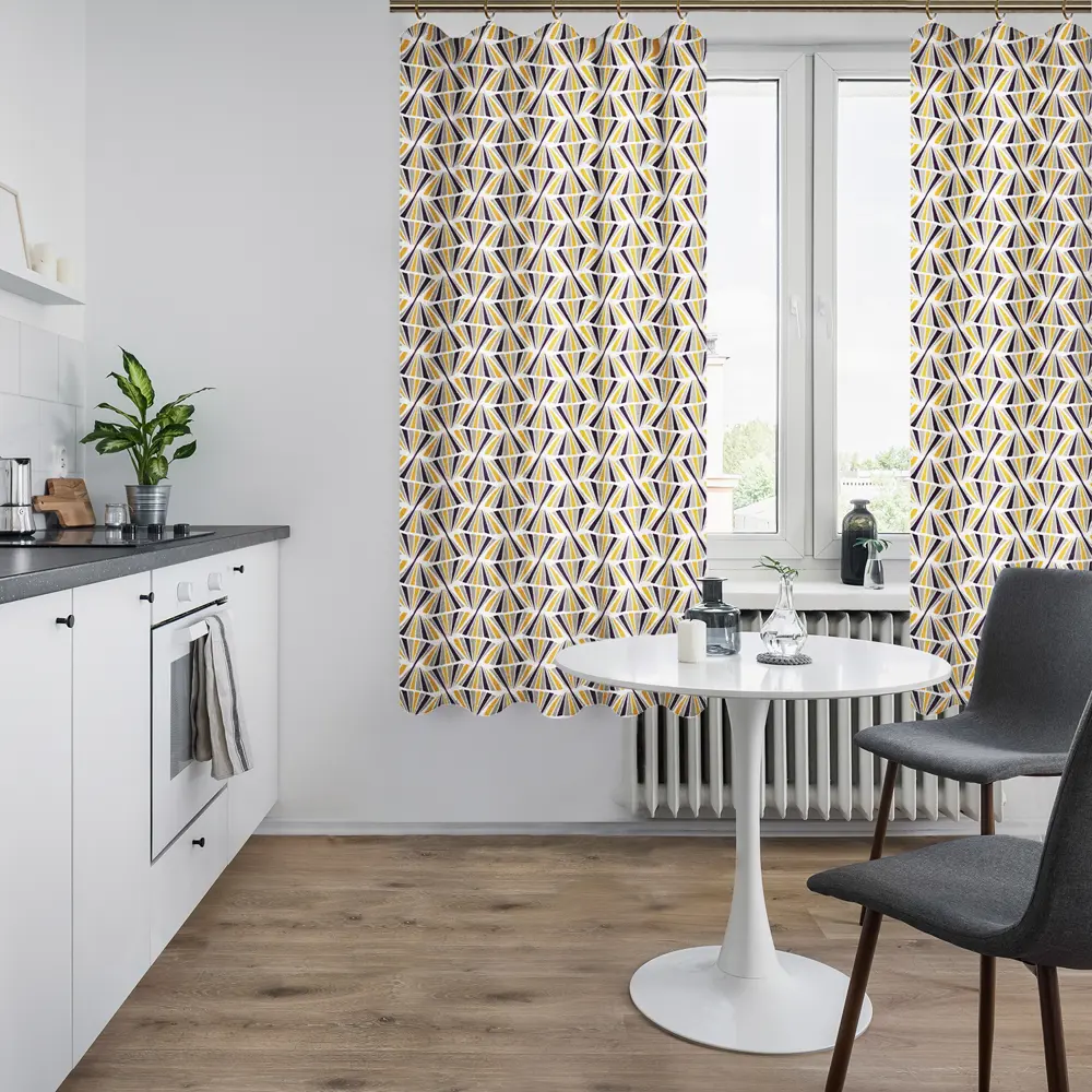 Штора на ленте для кухни «Калейдоскоп» 145x180 см цвет мультиколор LINEN WAY STLM-2060785 - Вид №3