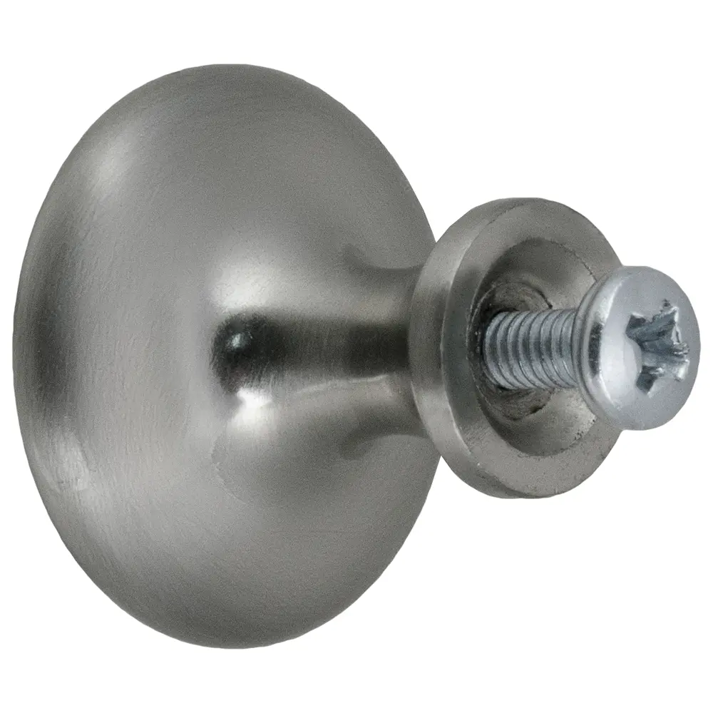 Мебельная ручка-кнопка Jet 161 ЦАМ цвет никель 18328881 STLM-2166228  - Вид №1