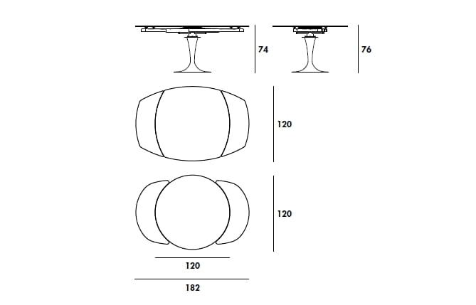 Керамический круглый выдвижной стол Sovet Italia ARCH-00070072 - Вид №9
