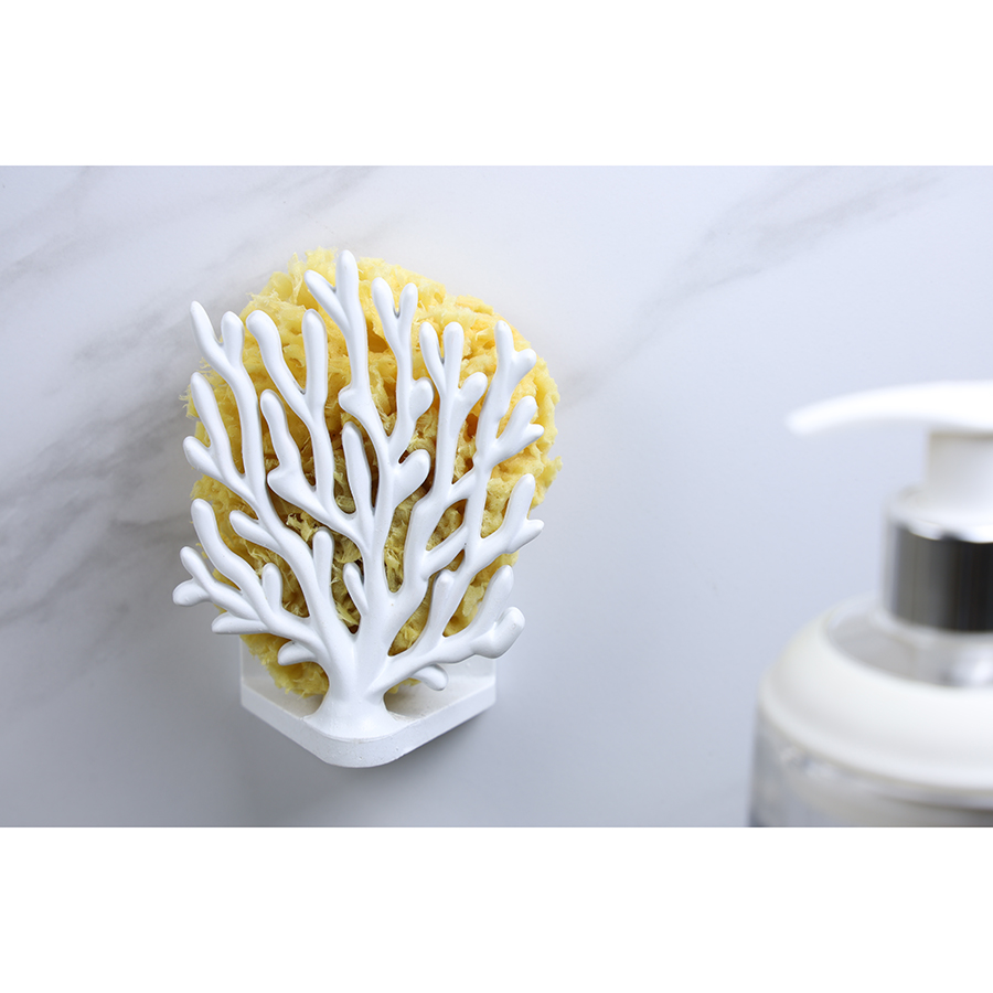 QL10335-WH Держатель для мочалок coral sponge белый Qualy  - Вид №2