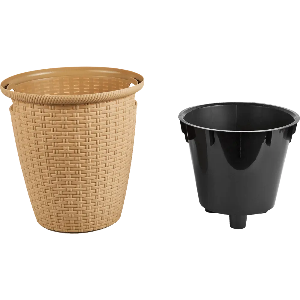 Кашпо для цветов Ingreen Rattan ø26.6 см v10 л пластик бежевый STLM-2179813 - Вид №1