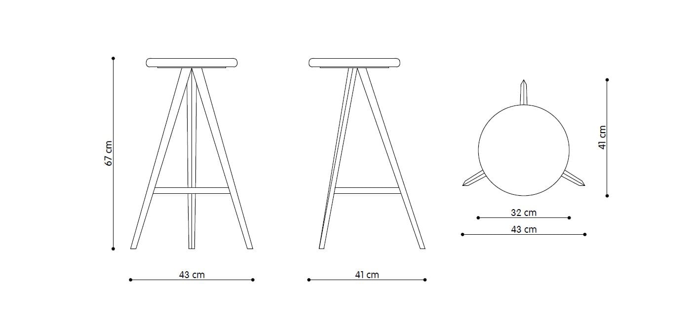 Деревянный барный стул с подставкой для ног TrabA' TrabA ' - Limited Edition ARCH-00035906 - Вид №5