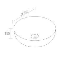 L601T0R0V0101 Раковина накладная ELITE ROUND 555х555х155 мм без перелива Белый матовый AeT ITALIA - Вид №1