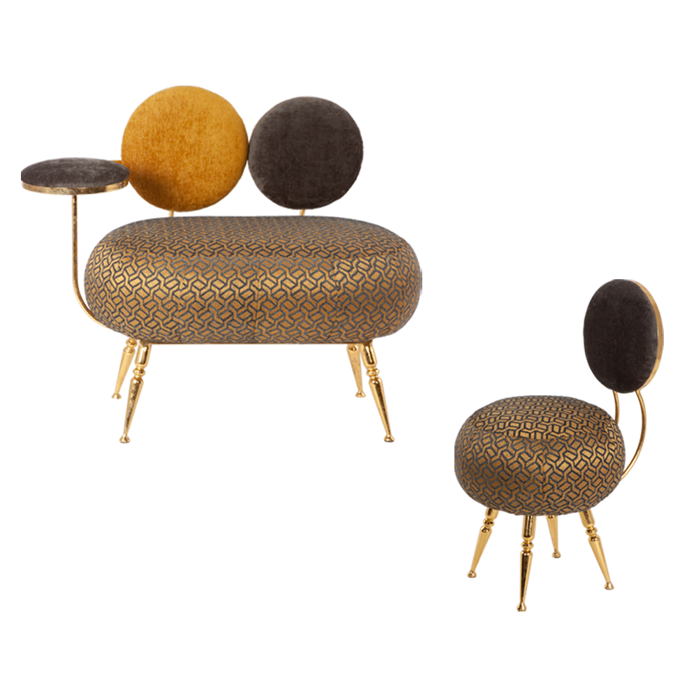 14041,14043 Комплект банкеток Форте и Пьяно Люкс Голд BOGACHO 4627174556148, 4627174556193 - Вид №1