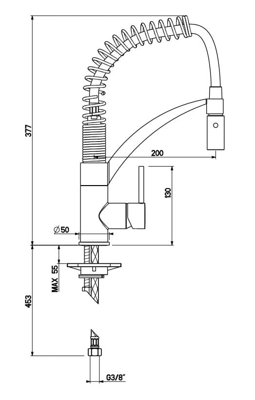 Смеситель для кухни с одной ручкой GATTONI Industrial ARCH-00013236 - Вид №2