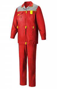 65184 Костюм "Профессионал" женский красный-светло-серый  Летняя спецодежда  размер 44-46/158-164