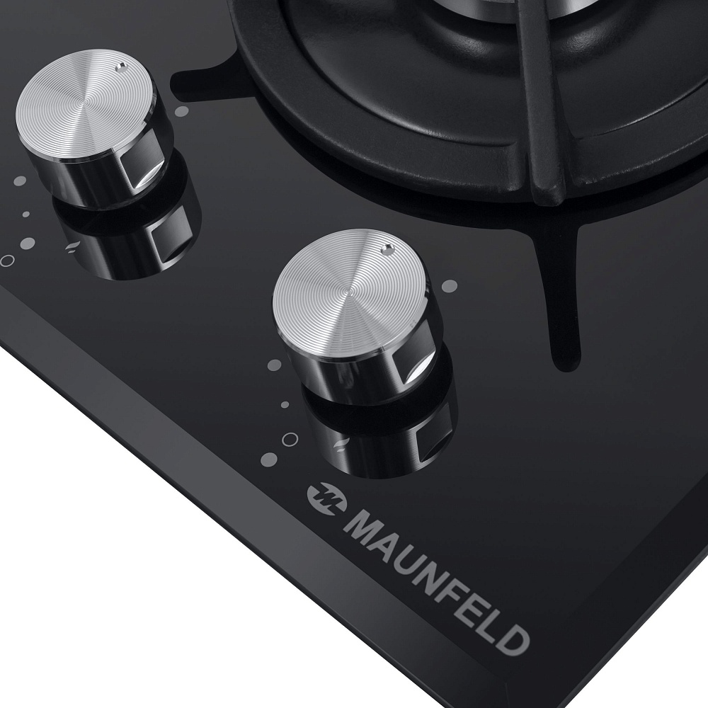 EGHG.32.1CB/G Газовая панель / домино, • тип: газовая 30см • тип установки: независимая • управление: фронтальное, переключатели поворотные • нагревательный элемент: конфорка, 2шт • мощность конфорок, вт: 2600, 1700 • материал исполнения: жаропрочное стек Santreyd  - Вид №5