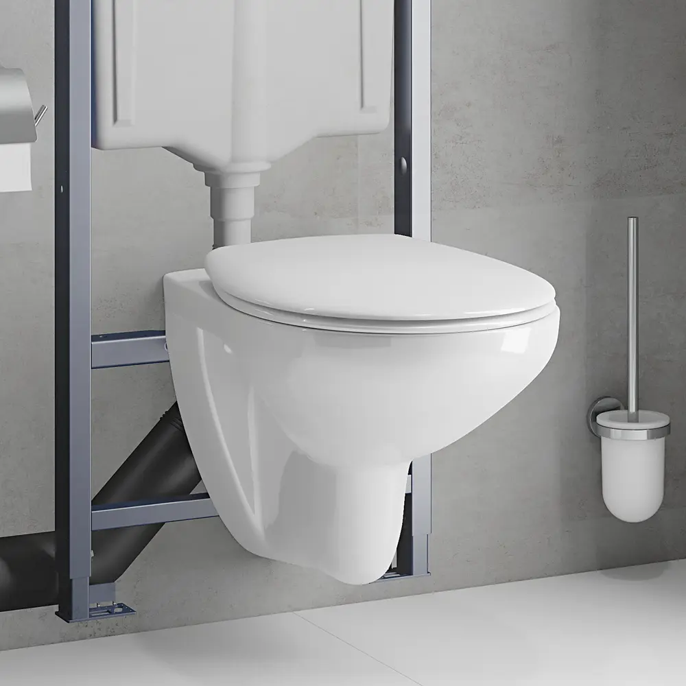 Комплект инсталляция Grohe Solido 5в1 39418000 с унитазом безободковым и кнопкой 81933256 STLM-2140308 - Вид №7