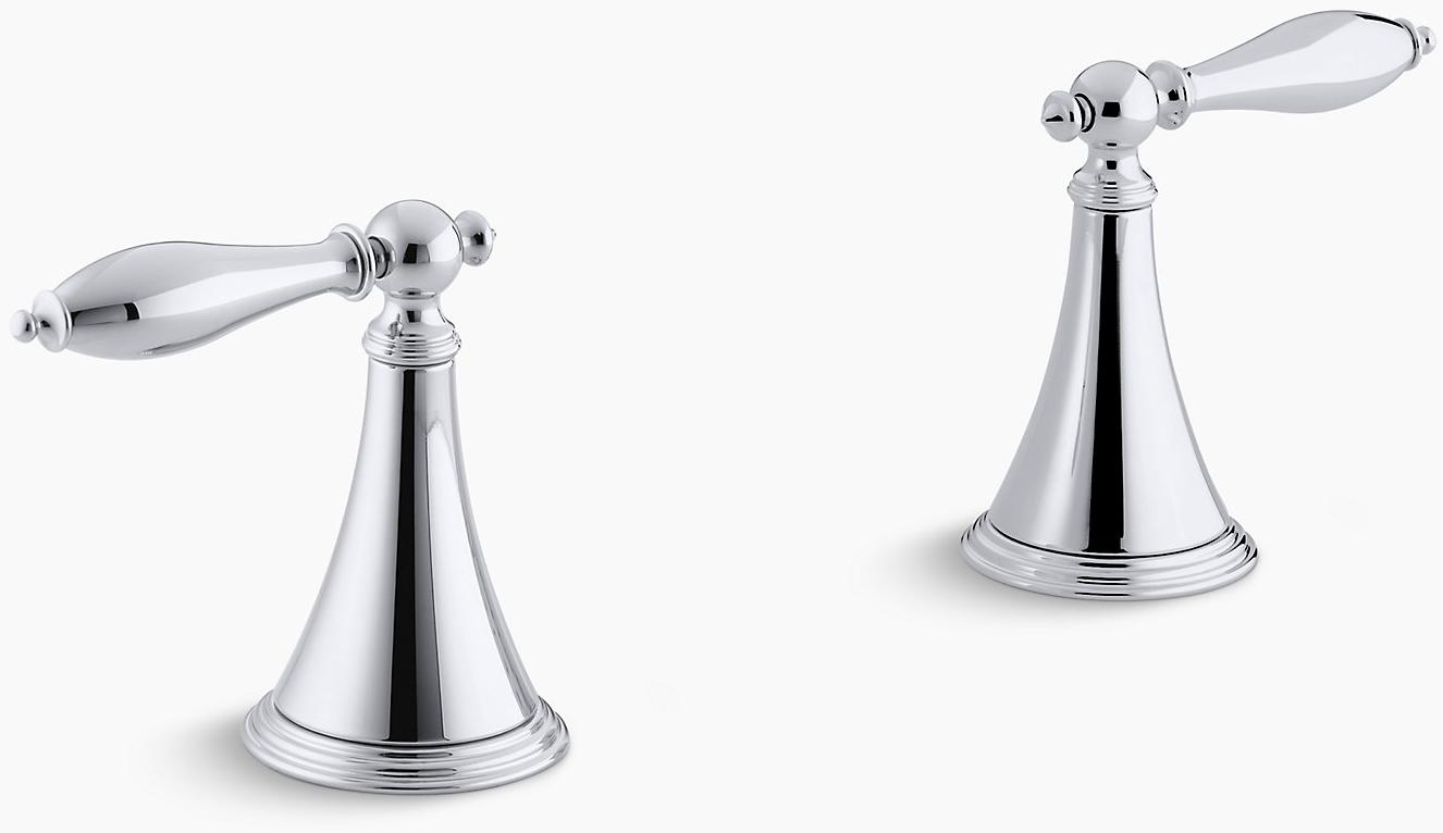KOHLER Finial Традиционный трим ручки клапана ванны, устанавливаемой на палубе, для клапана высокого потока с ручками рычага, требуется клапан K-T333-4M-SN  - Вид №1