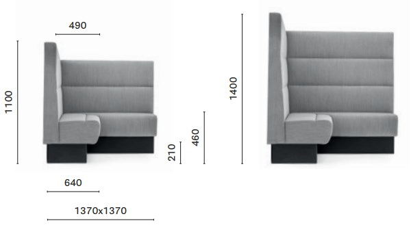 Pedrali Модульный диван с высокой спинкой Modus Mdab - Вид №9