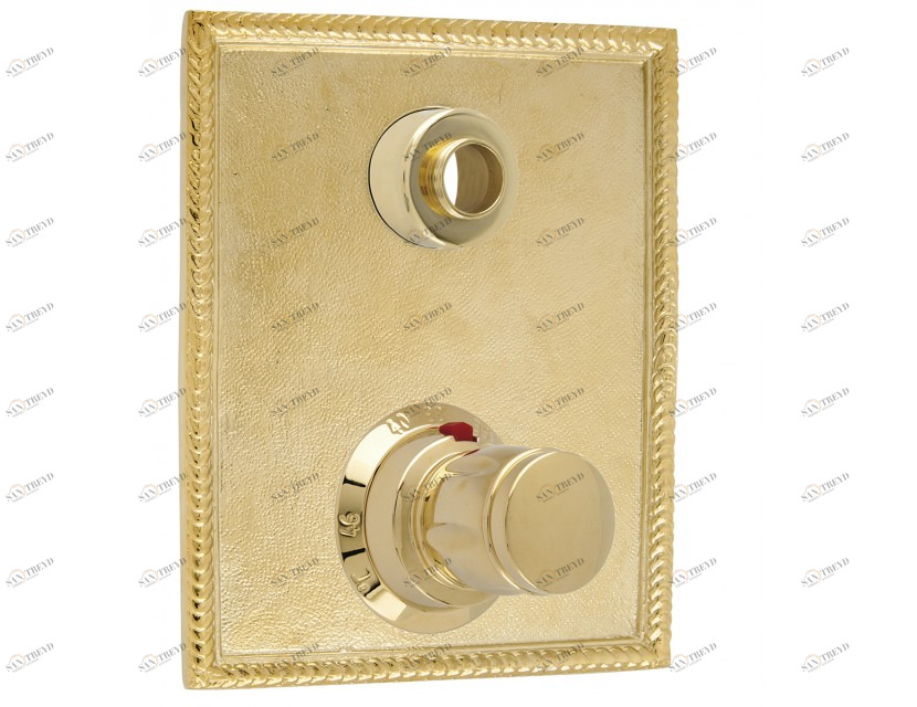 046290.2B0.71 Комплект отделки с ручкой для термостатической системы с переключателем на 2 направления Античное серебро Mestre 