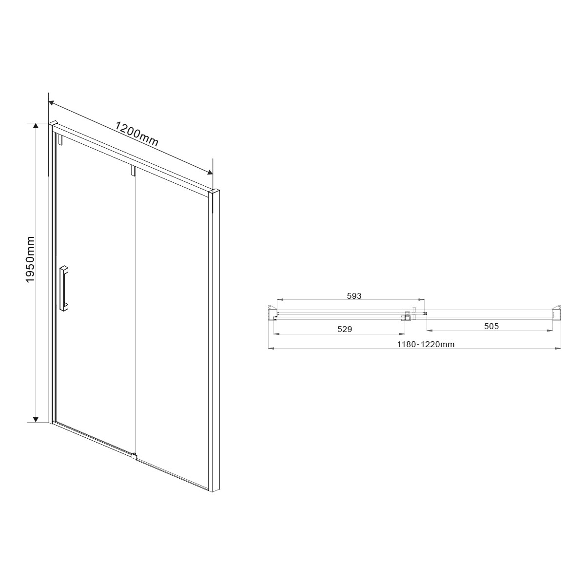 VDS-1L120CLB Душевая дверь Vincea Lugano Santreyd - Вид №2