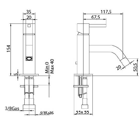 7501200001LR Смеситель Bandini Ice Cube Santreyd - Вид №1
