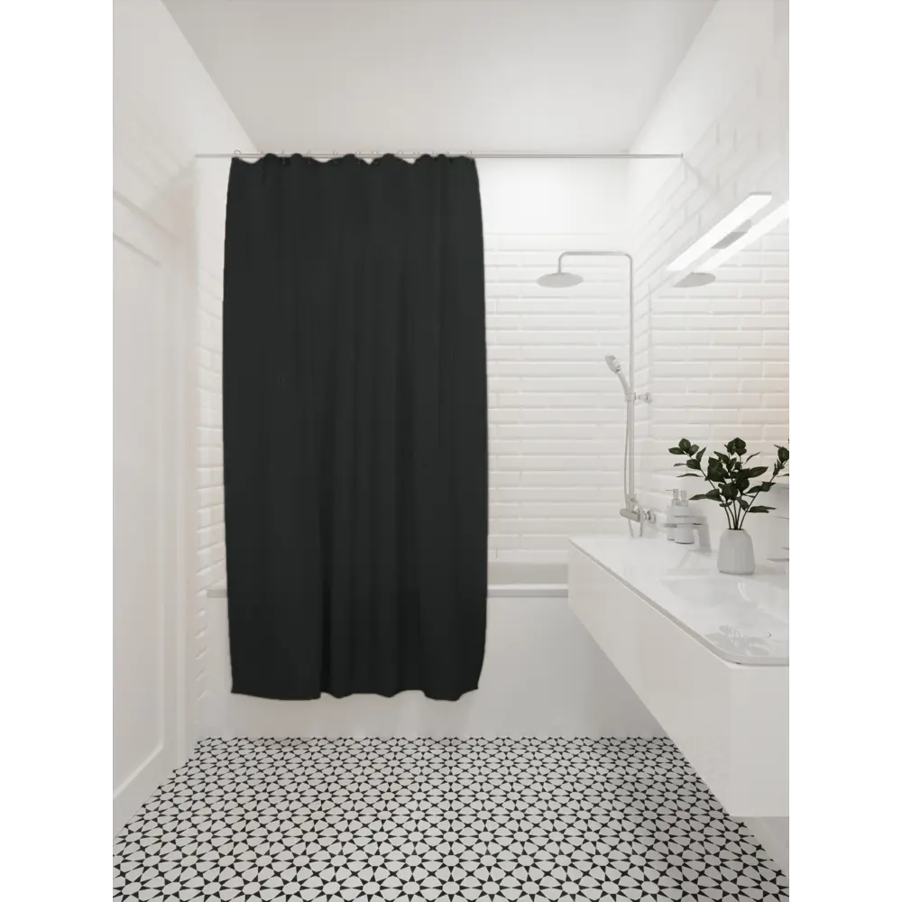 Штора для ванной Аквалиния PE1148E 180x200 см PEVA цвет черный STLM-2210180 - Вид №6