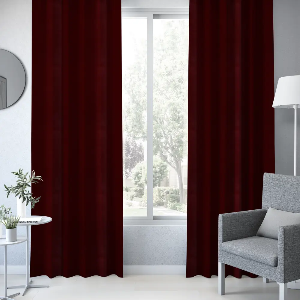 Штора на ленте Rosari 160x280 см цвет бордо 83406994 STLM-2129841 INSPIRE  - Вид №3