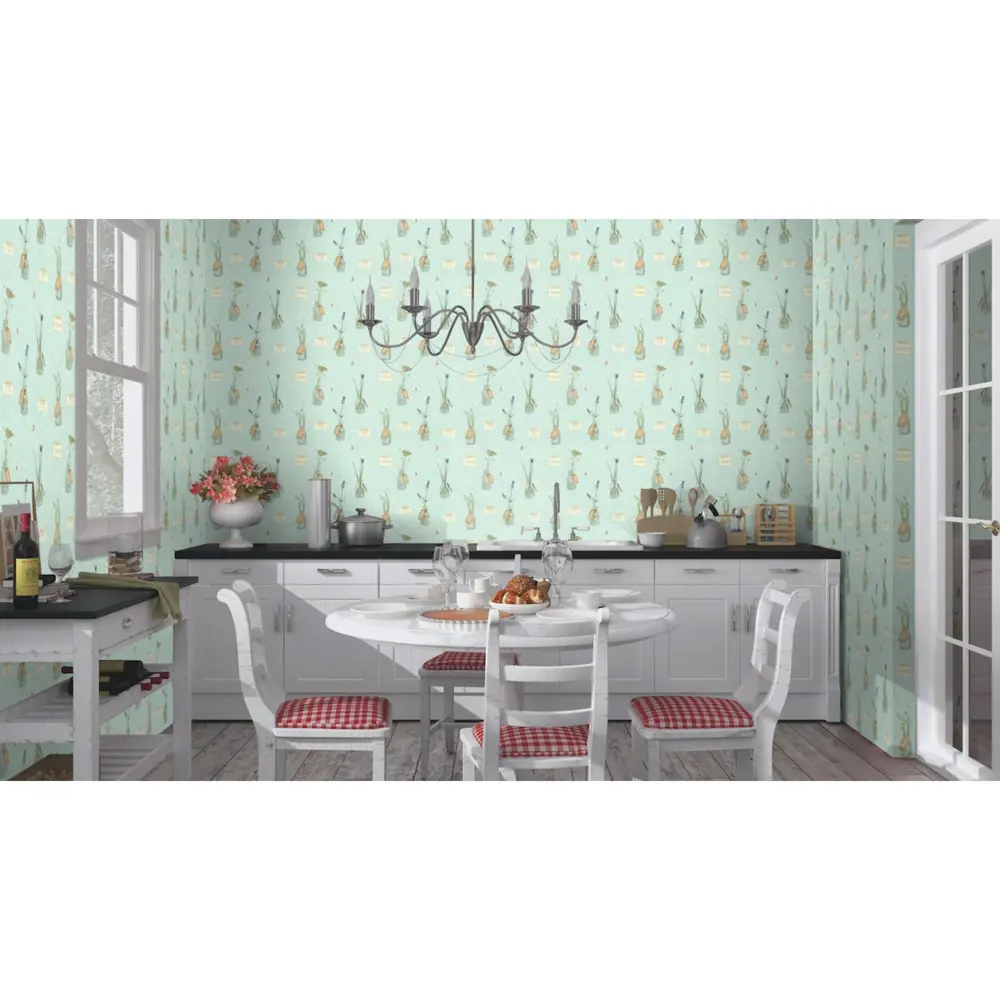 Обои на флизелиновой основе 0.53х10 м герб цвет бирюзовый Ra 518306 Rasch Deco Relief STLM-2157824 - Вид №3