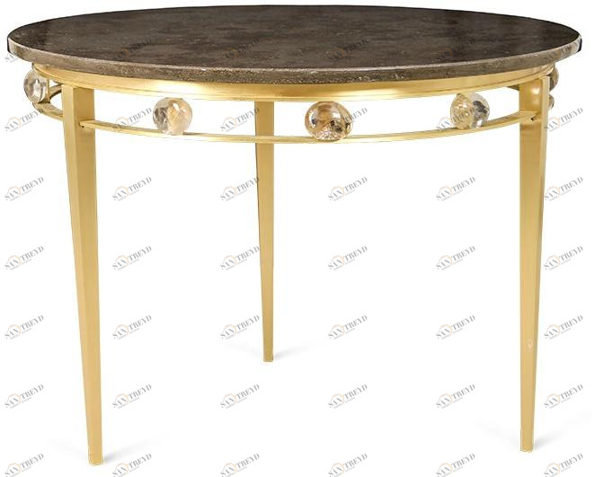 JOSÉ LEITE DE CASTRO Круглый высокий журнальный столик из латуни и мрамора Wintour 12904314 