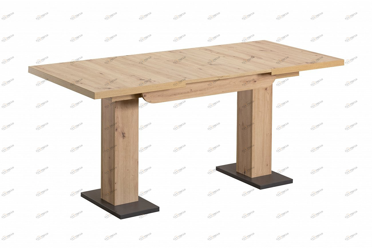 Стол обеденный раздвижной 110-166 см светло-коричневый Clyde STOOL GROUP  00-3958855 Коричневый 