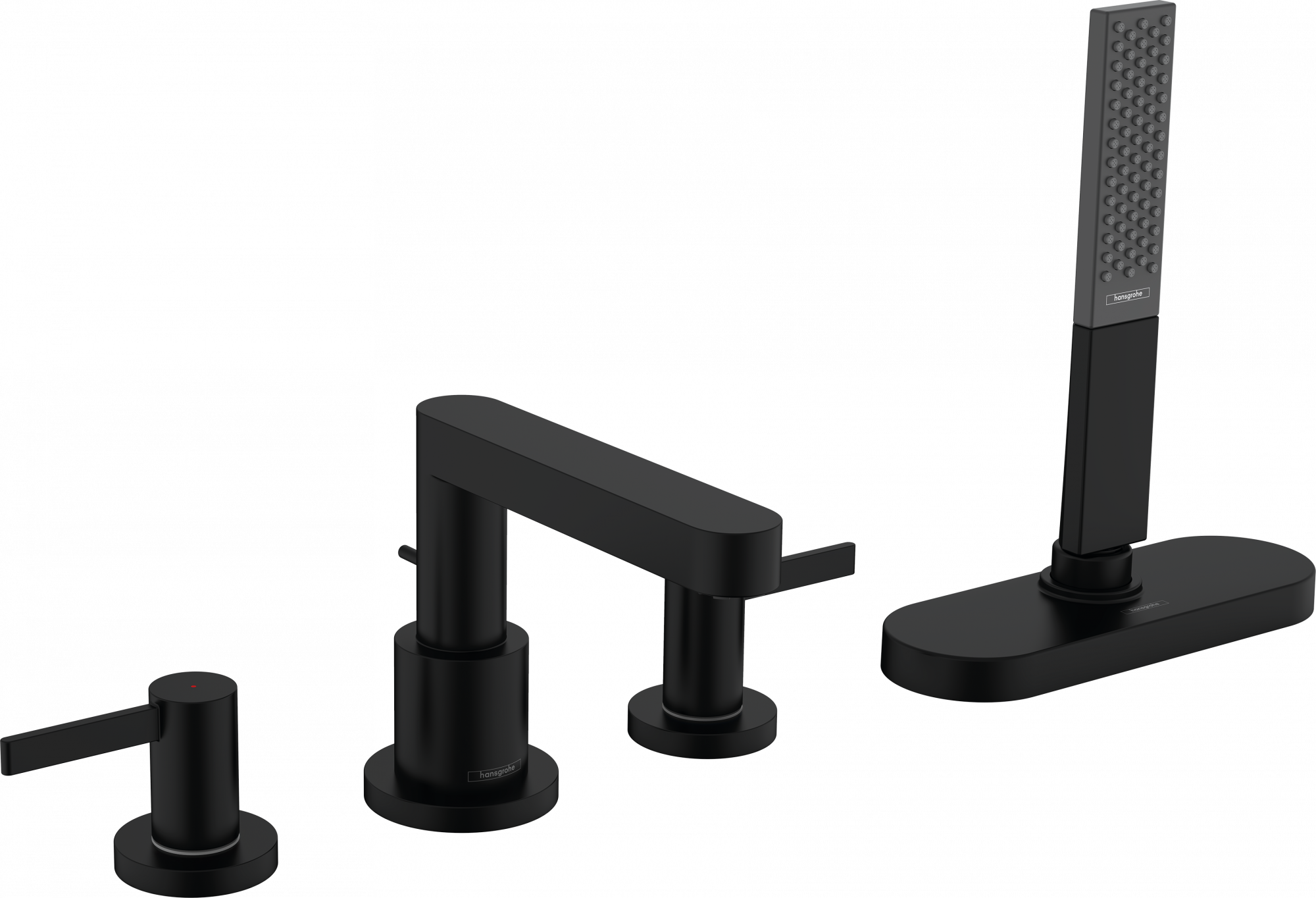 76444670 Finoris Смеситель на край ванны на 4 отверстия с sBox Hansgrohe 