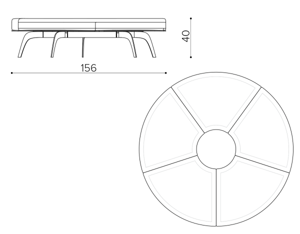 Round bench Ø156см True Design Millepiedi - Вид №1