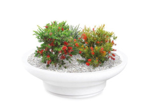 Реконструированный каменный круглый низкий плантатор