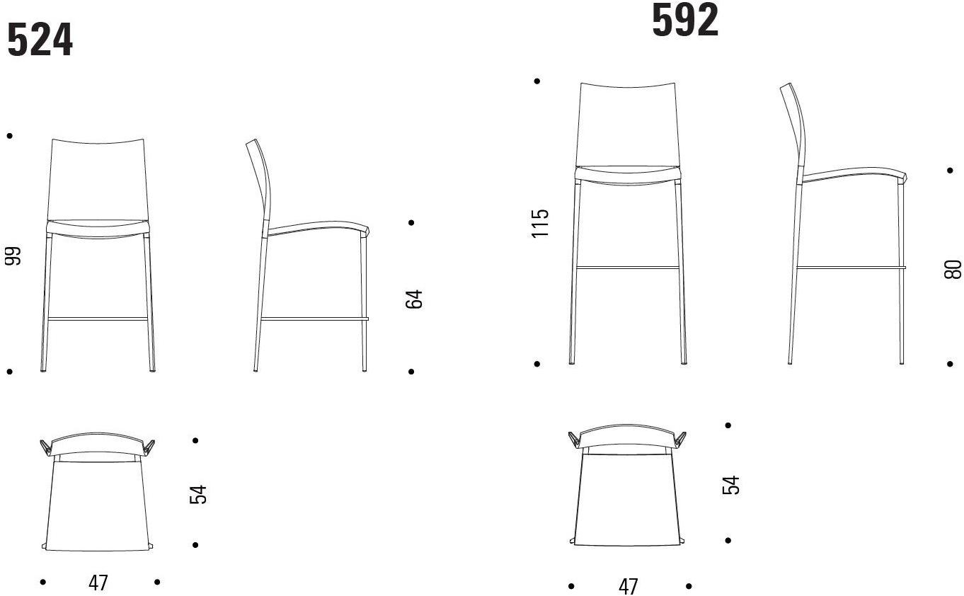 Desalto Высокий табурет из полипропилена со спинкой Sand sun-id-1500591 - Вид №3