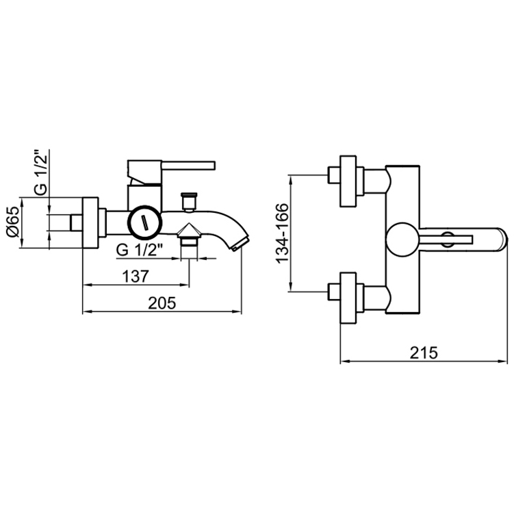 EL850102015 Смеситель для ванны с душем Webert Elio - Вид №2