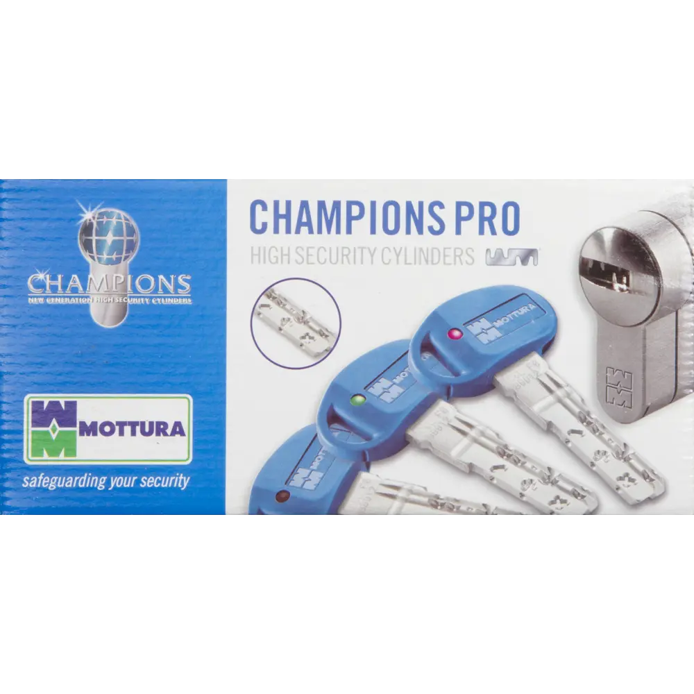 Цилиндр Mottura Champions Pro CP4F414101R, 36x10x36 мм, ключ/вертушка, цвет матовый никель STLM-2108022 - Вид №3
