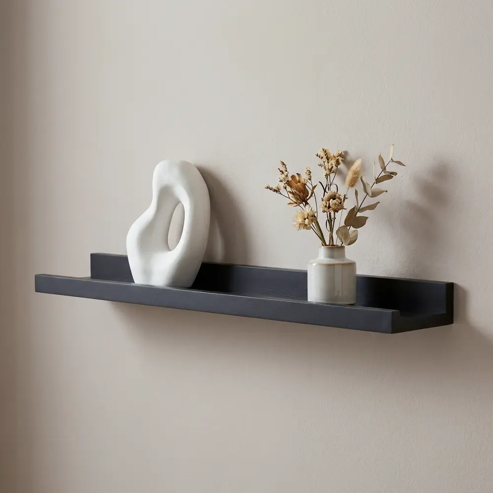 Настенная полка KONSENSA 60x10см со скрытым креплением МДФ цвет черный STLM-2173150