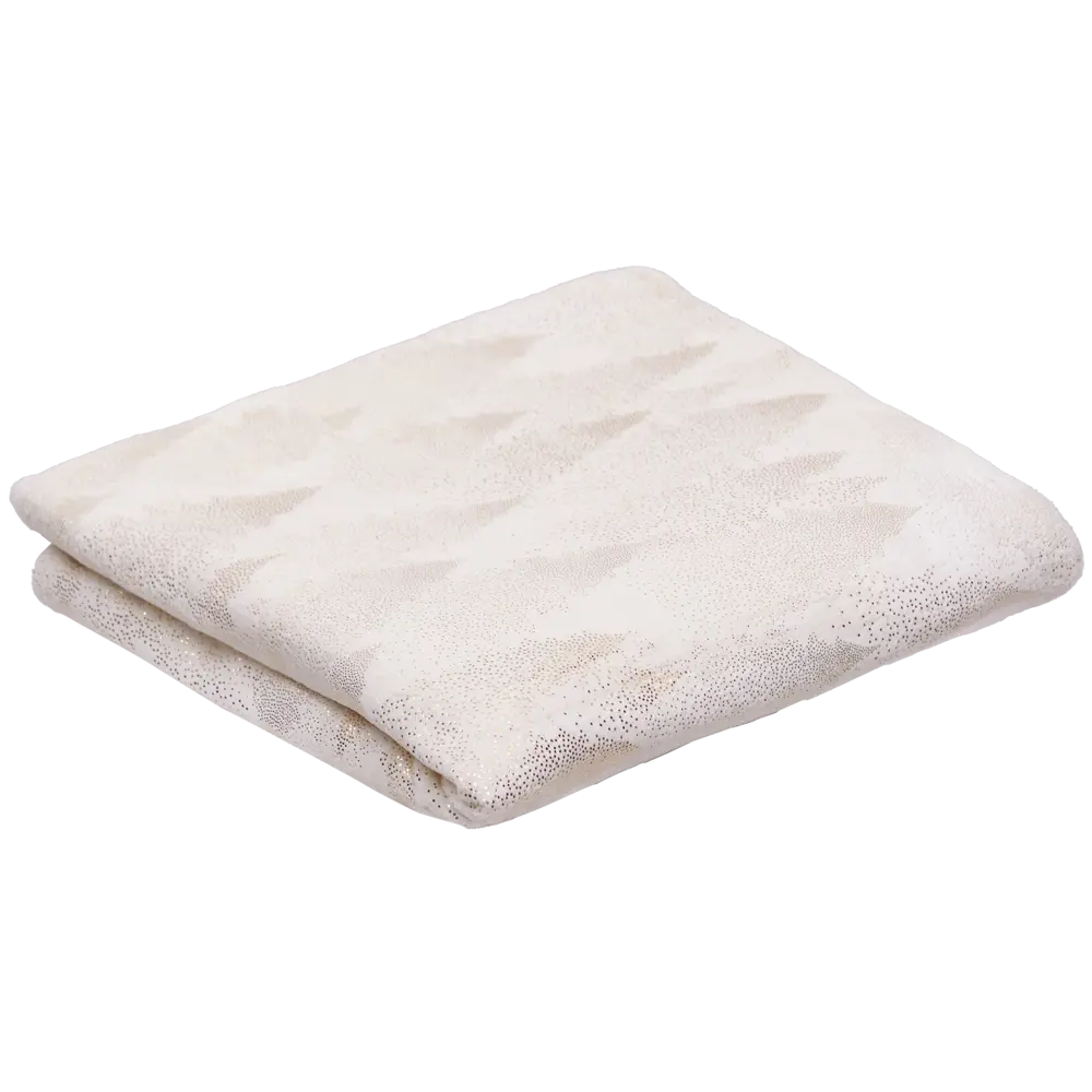 Плед Морозко 180x200 см микрофибра цвет белый с золотом Ardenza Новогодняя STLM-2103283