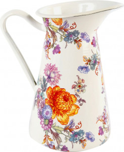 10641797 Mackenzie-Childs Кувшин средний Flower Market (белый) 12x22H сталь, эмаль