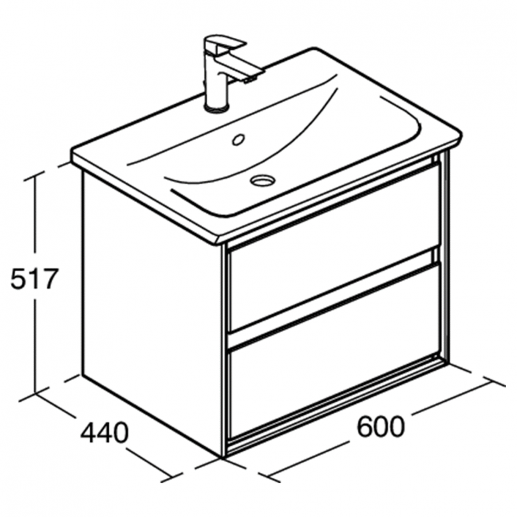E0818EQ Тумба для раковины 60 см Ideal Standard CONNECT AIR - Вид №3