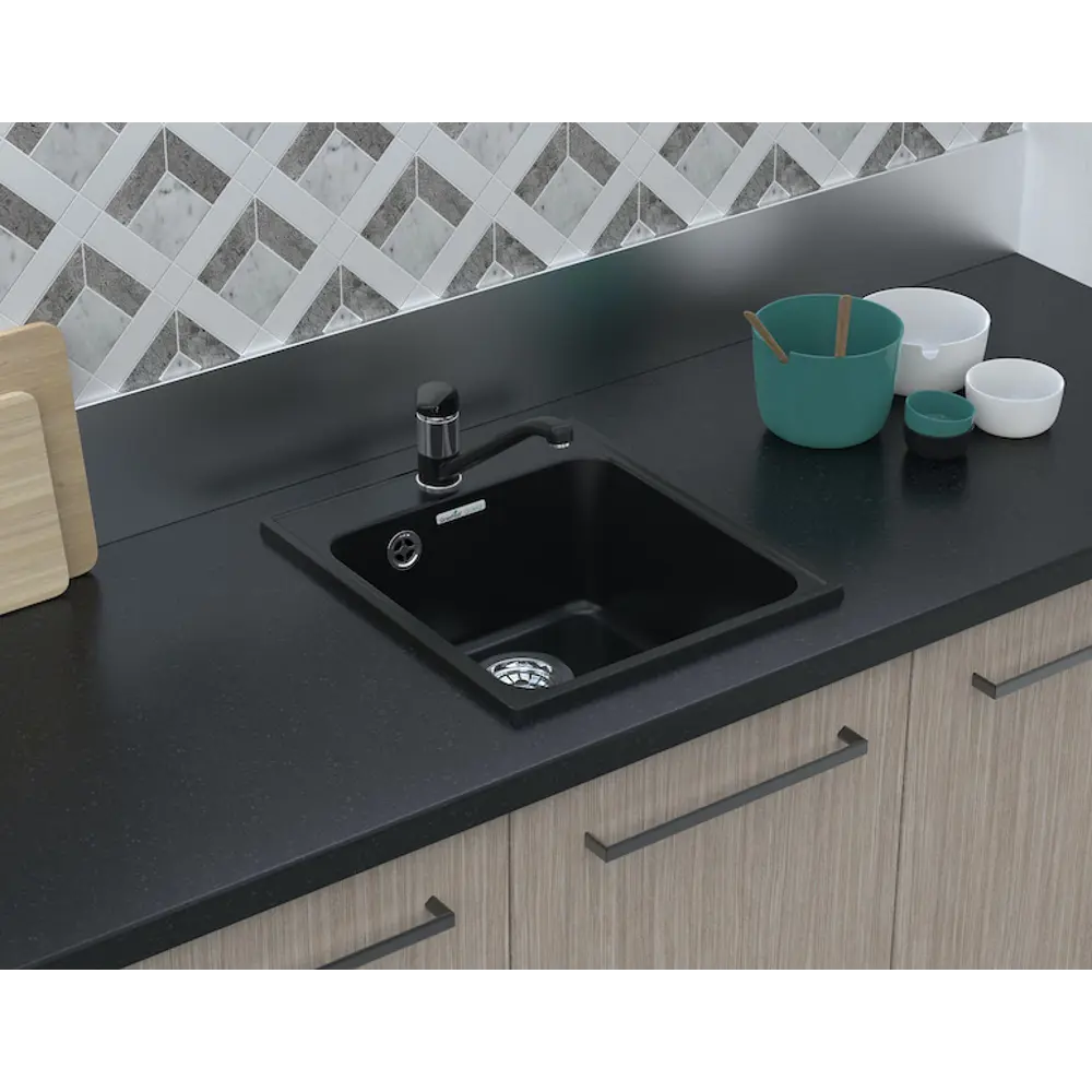 Кухонная мойка Granfest Quarz GF-Z черная кварцевая 42×48 см 85226382 STLM-0060140 - Вид №3